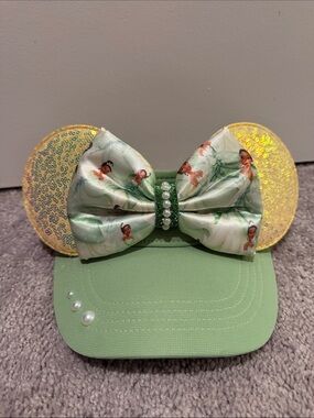 Disney Princess and the Frog Tatiana Visor with Gold Minnie Ears and Bow Visor
